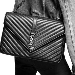 YSL College Large Chain Bag in Sheepskin